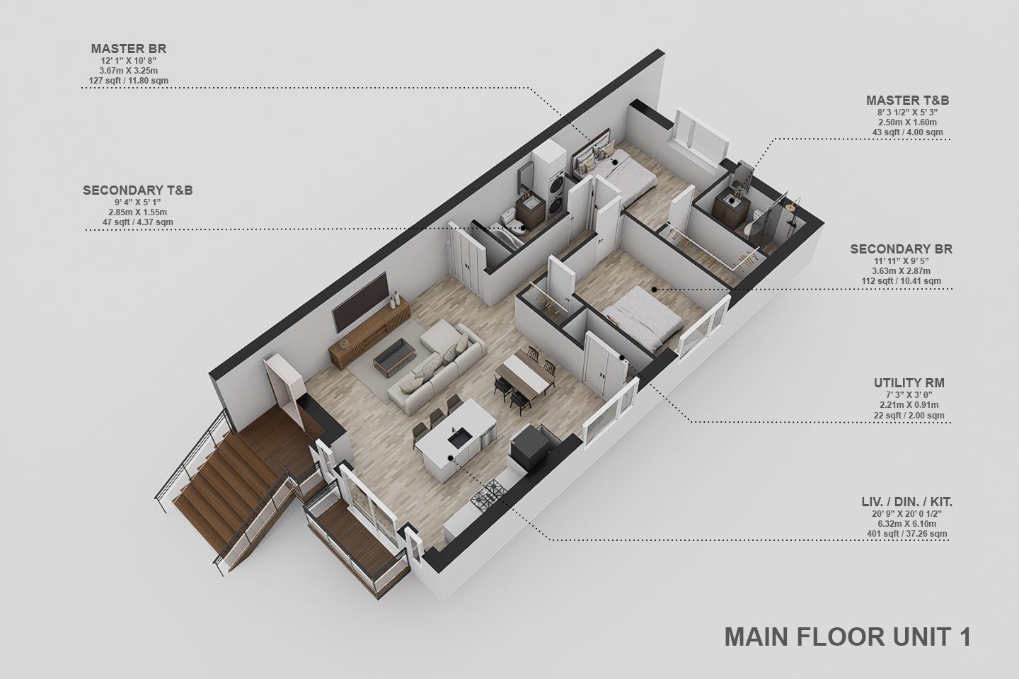 Unit 1 Main Floor floor plan
