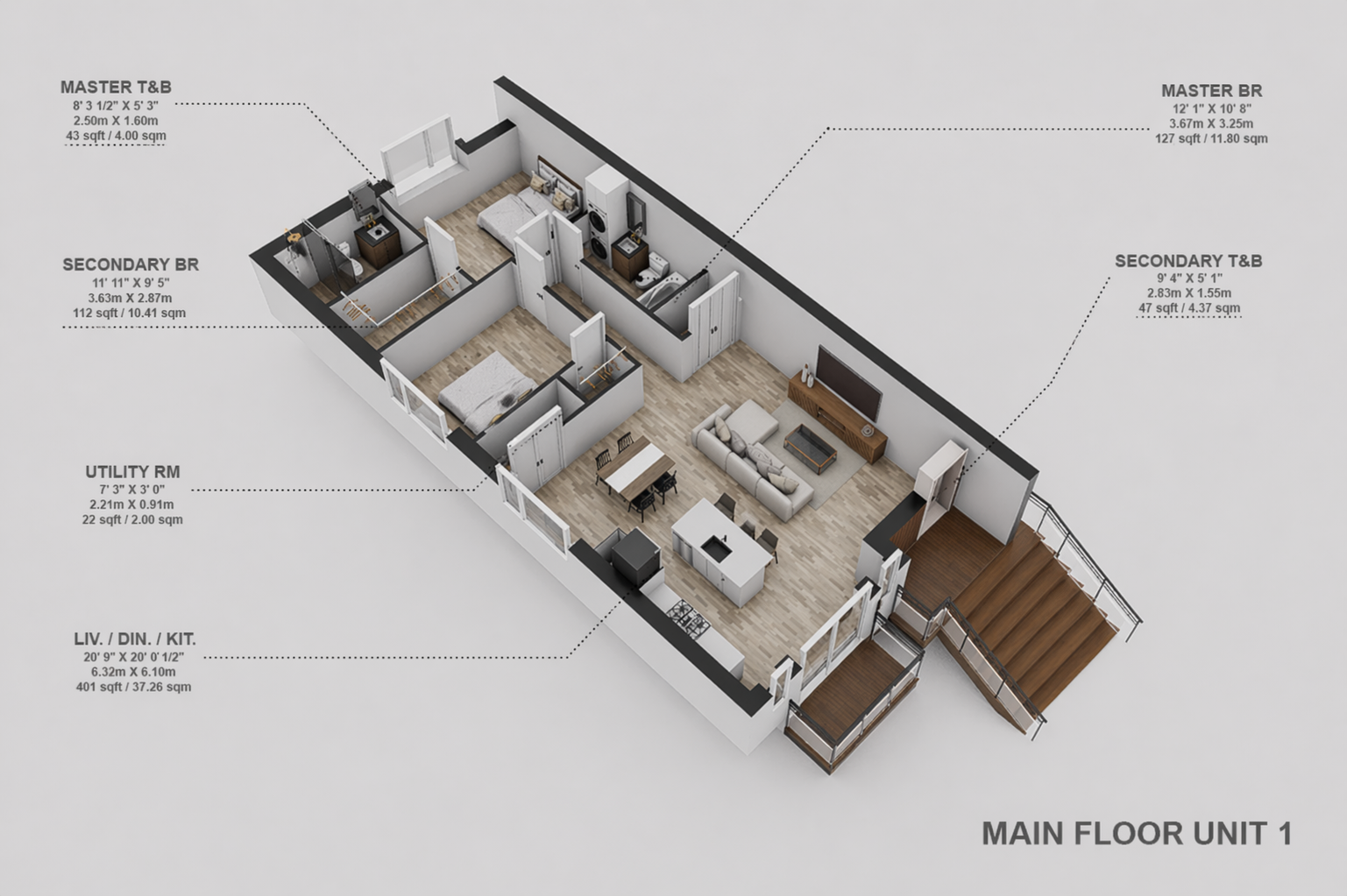 Unit 1 Main Floor floor plan